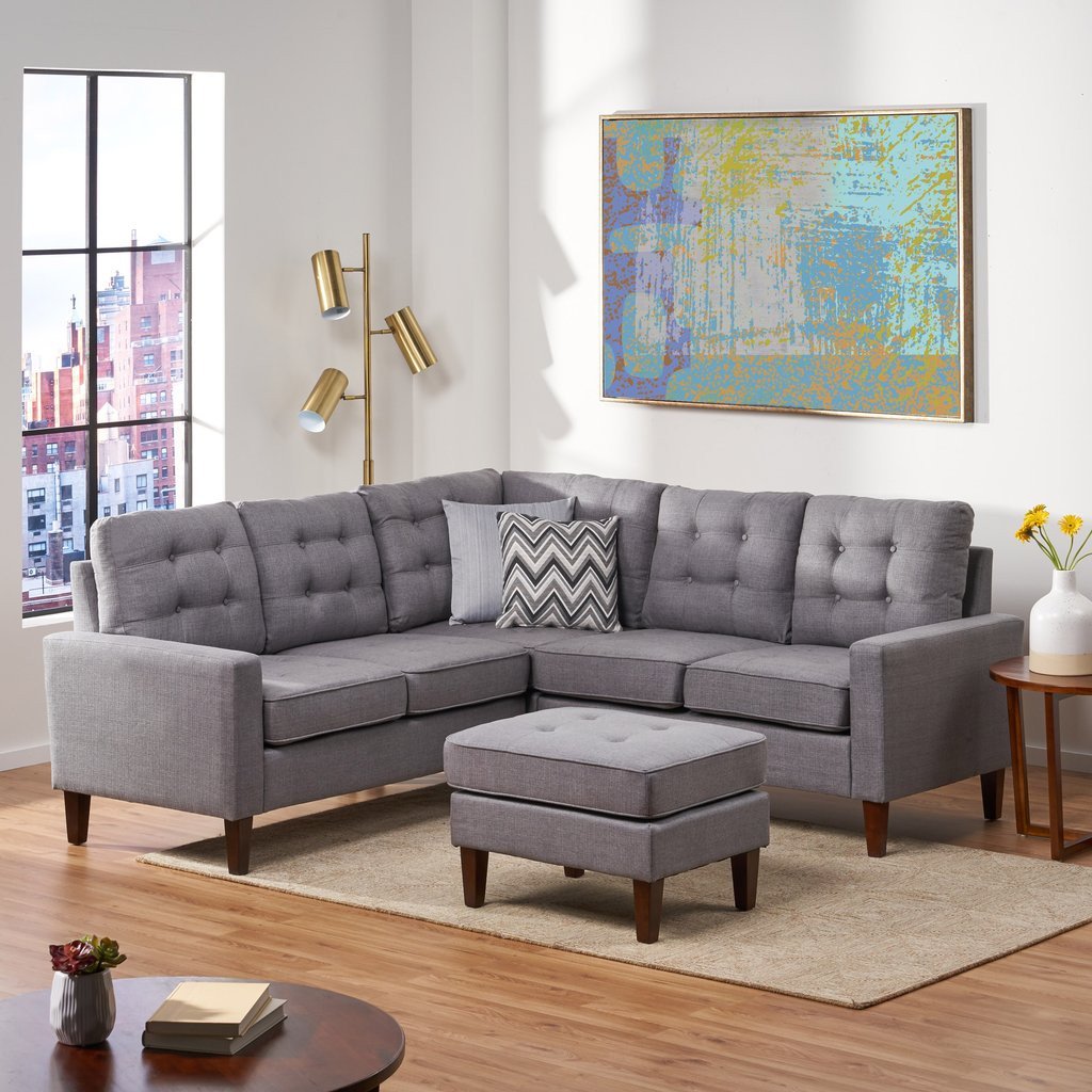 Mid Century Modern Bedroom Best Of Niya Mid Century Modern 4 Piece Sectional sofa with Ottoman