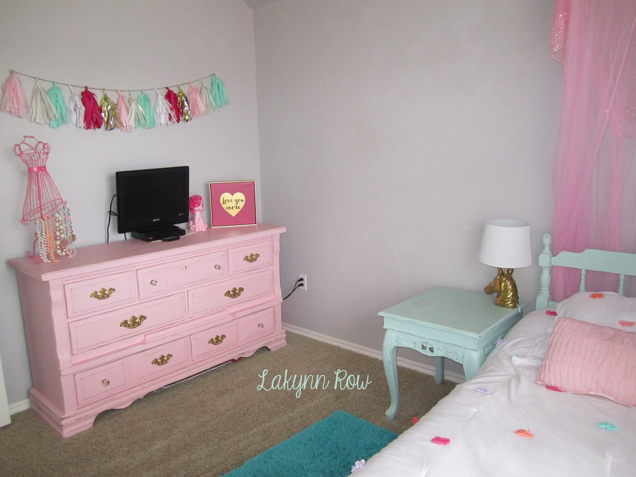 Mint Green Bedroom Decor Luxury My Daughter S Pink Gold and Mint Room Furniture Painted