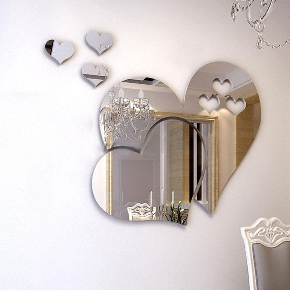 Mirrors for Bedroom Walls Luxury 3d Mirror Love Hearts Wall Sticker Decal Diy Home Room Art Mural Decor Removable Mirror Wall Sticker Home Decor Wall Stickers Vinyl Wall Stickers Wall