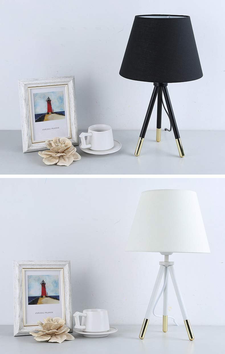 Modern Table Lamp for Bedroom New Modern Black White Cloth Art Desk Led Table Lamp Bedroom