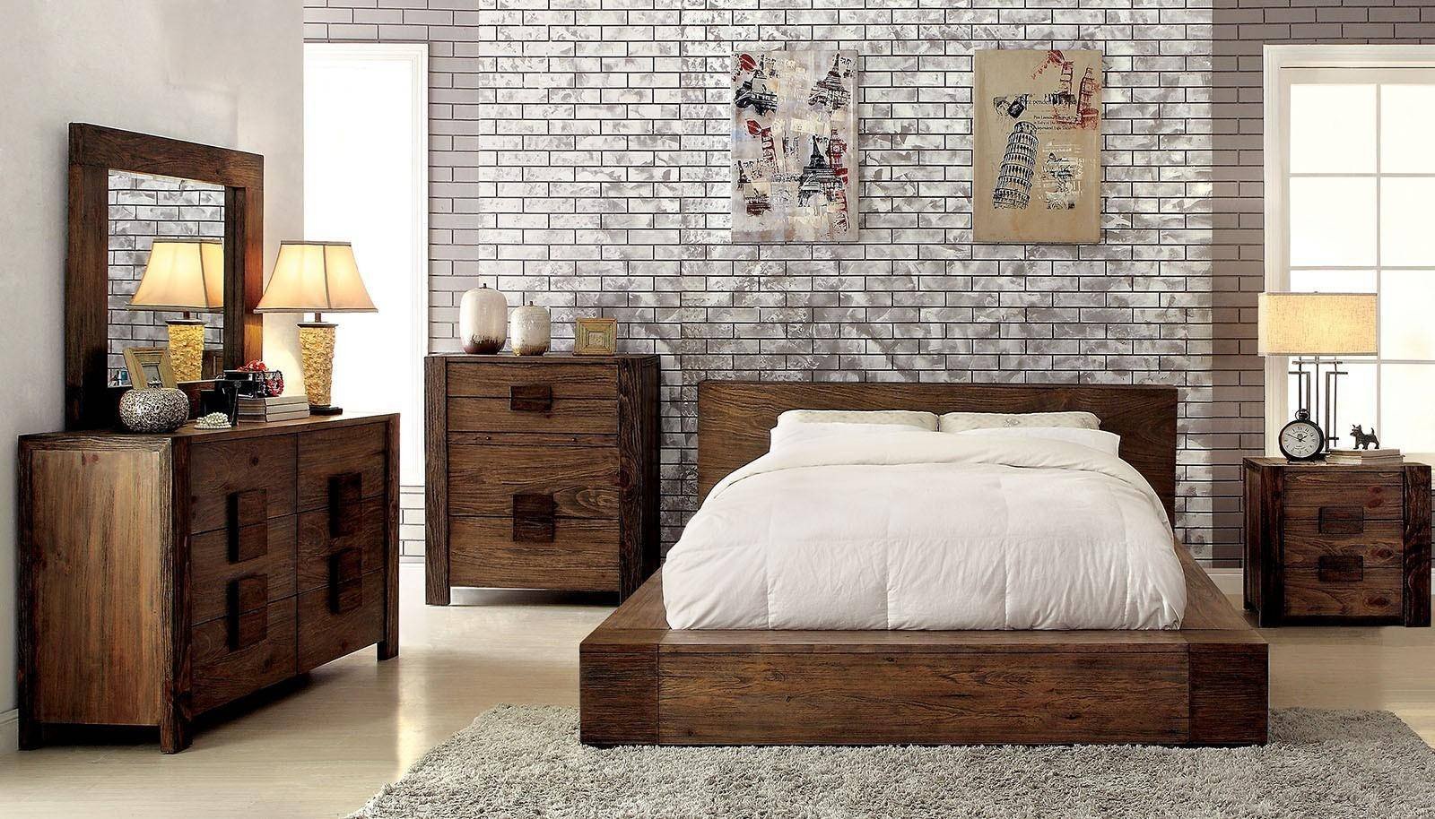 Natural Wood Bedroom Set Elegant Rustic Natural Finish Queen Bedroom Set 4 Pcs Janeiro