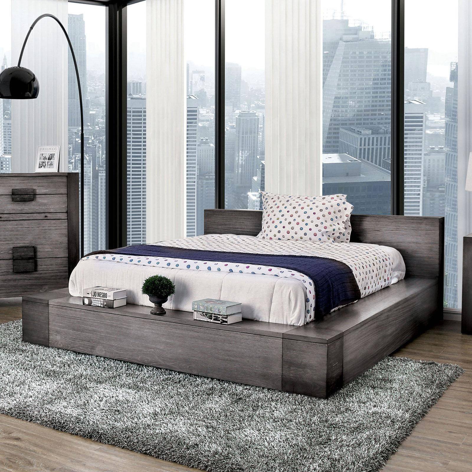 Natural Wood Bedroom Set Inspirational Rustic Gray Finish Queen Platform Bed Janeiro Furniture Of America