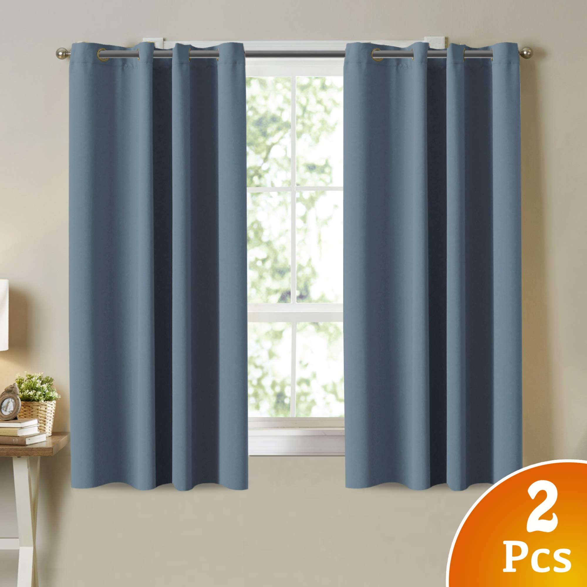 Navy Blue Curtains for Bedroom Inspirational Details About Blackout Room Darkening Grommet Curtains Citadel Blue Grey 52 X 63 Curtain 2pcs