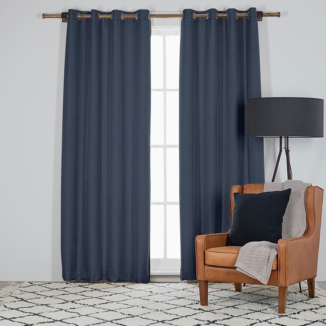 Navy Blue Curtains for Bedroom Lovely Harrison 135x230cm Room Darkening Eyelet Curtain Indigo