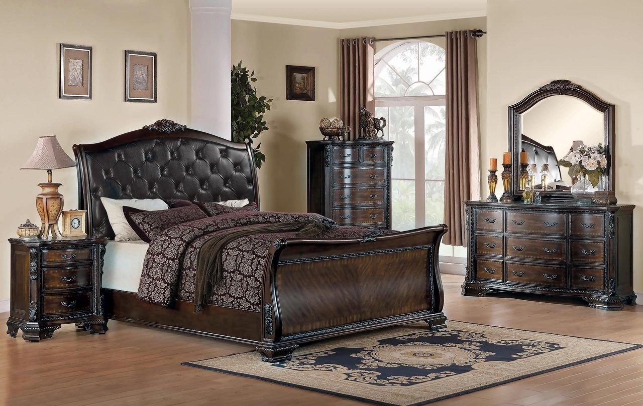 Nebraska Furniture Bedroom Set Elegant Coaster Maddison Collection 5 Piece Upholstered Sleigh