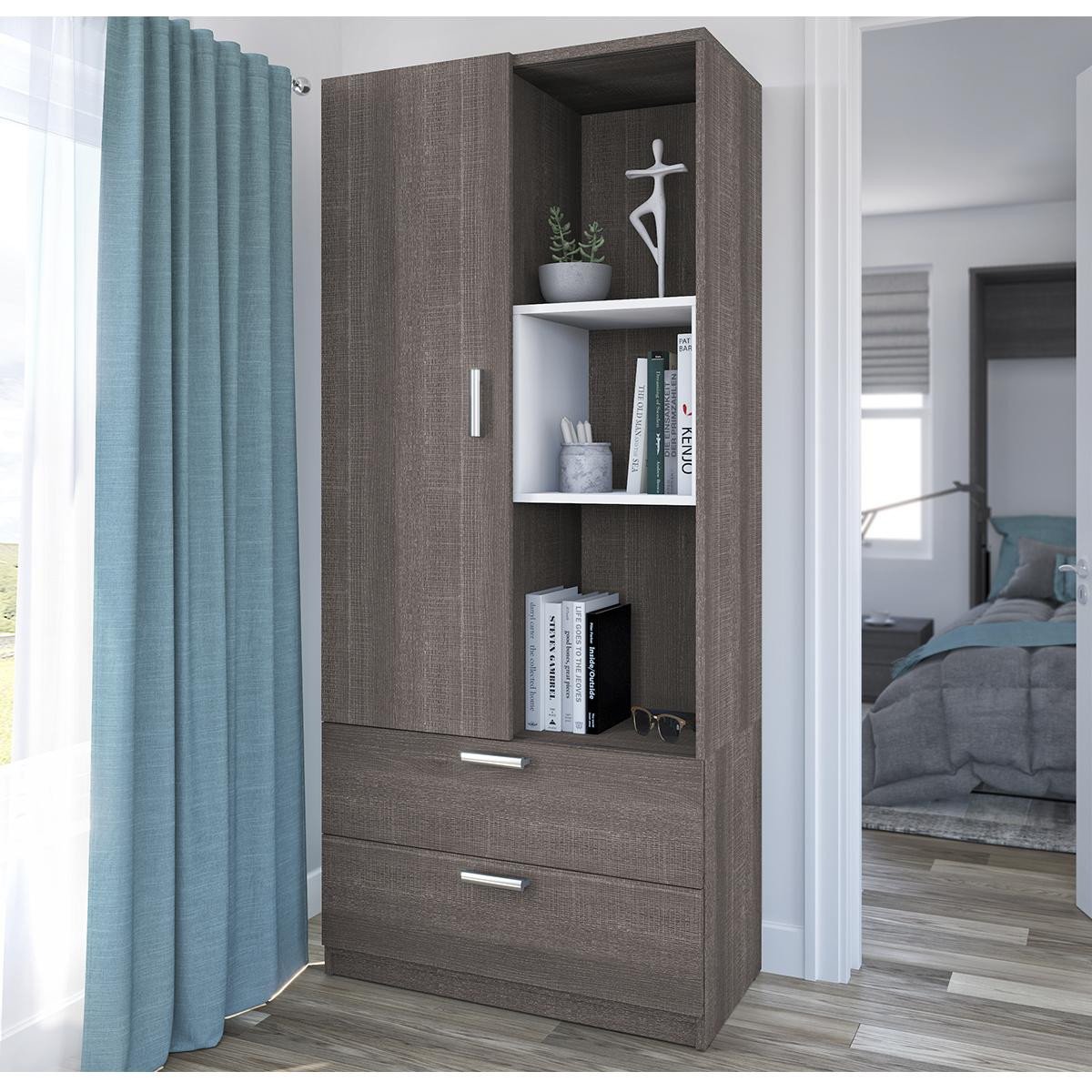 Nebraska Furniture Mart Bedroom Set Lovely Bestar Cielo 36&quot; Storage Unit In Bark Gray and White