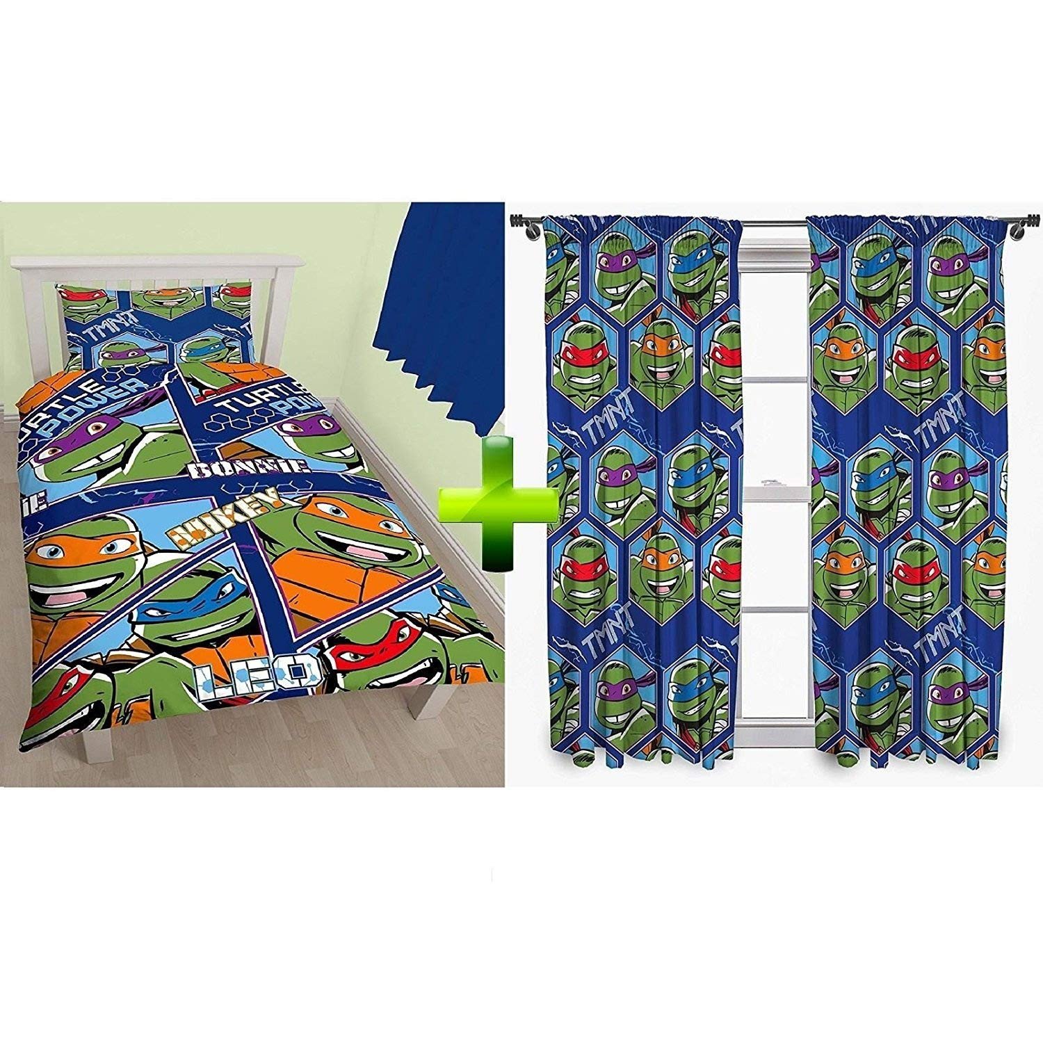 Ninja Turtle Bedroom Set Awesome Teenage Mutant Ninja Turtles 66x54&quot; Curtains Tmnt Single Duvet Set Quilt Cover Bedding