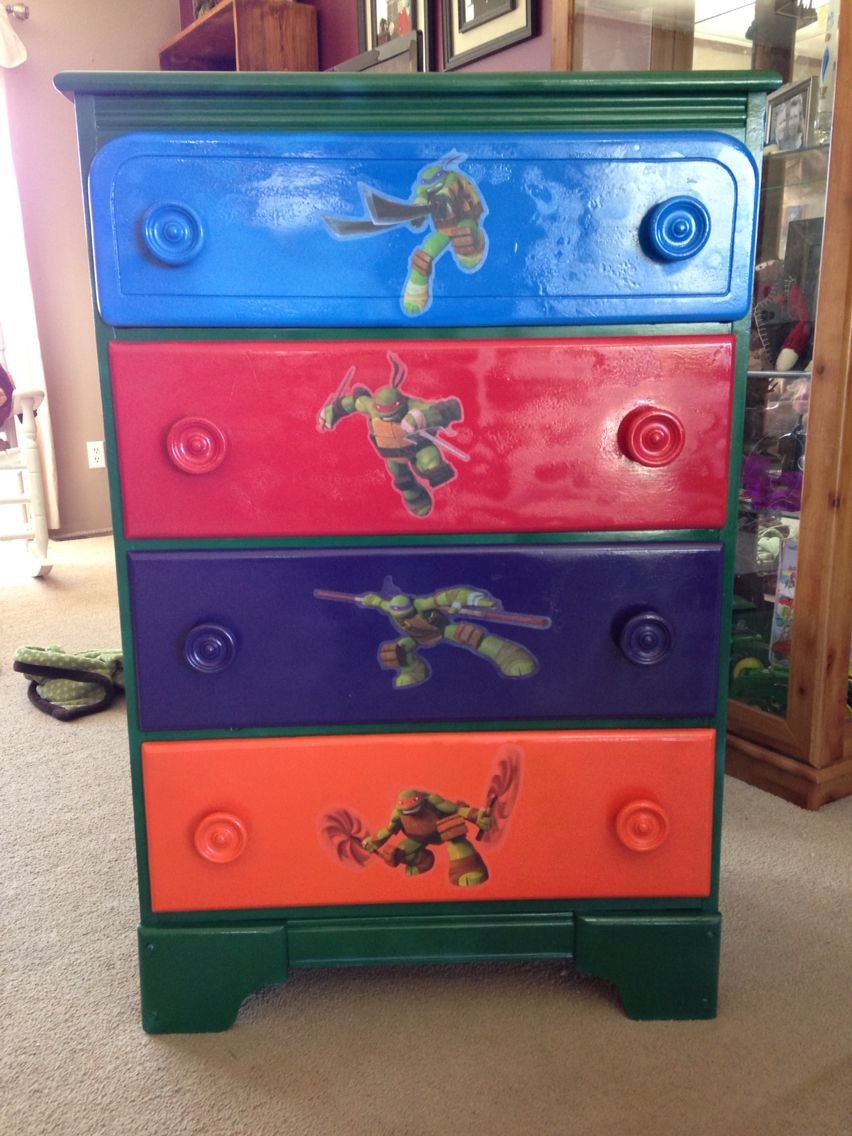 Ninja Turtles Bedroom Ideas Inspirational Painted My sons Dresser Ninja Turtle Style