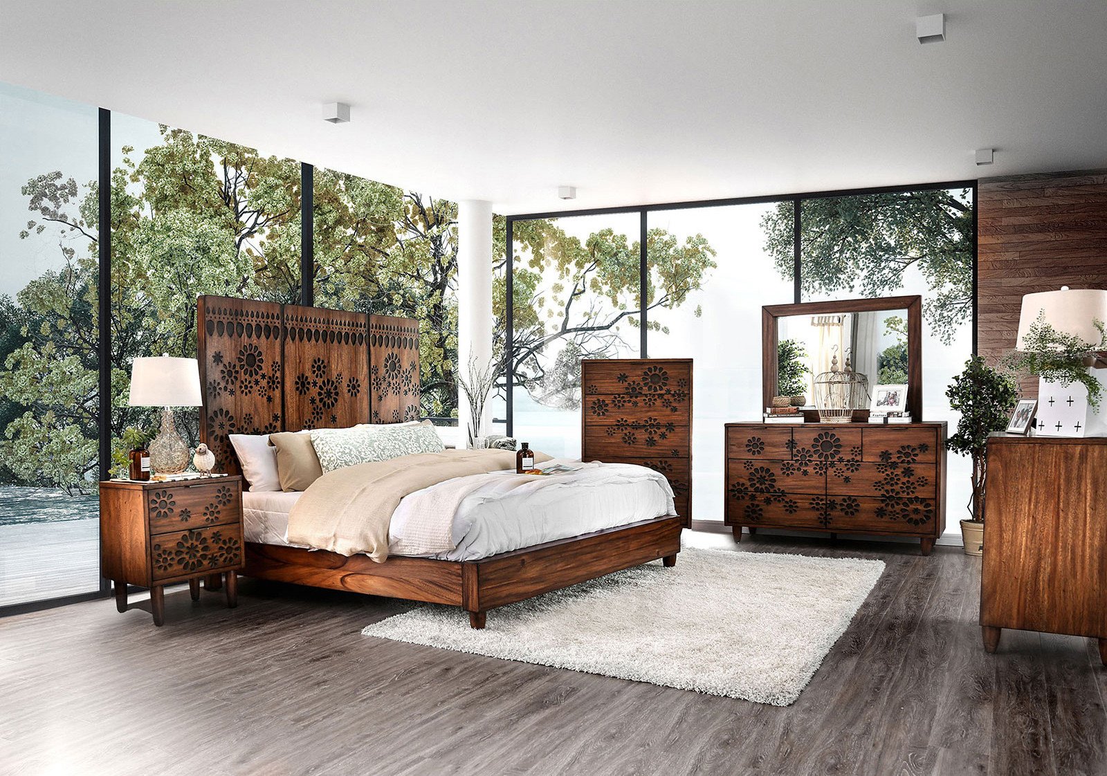 Oak King Bedroom Set Lovely Furniture Of America Amarantha Panel Bedroom Set In Dark Oak