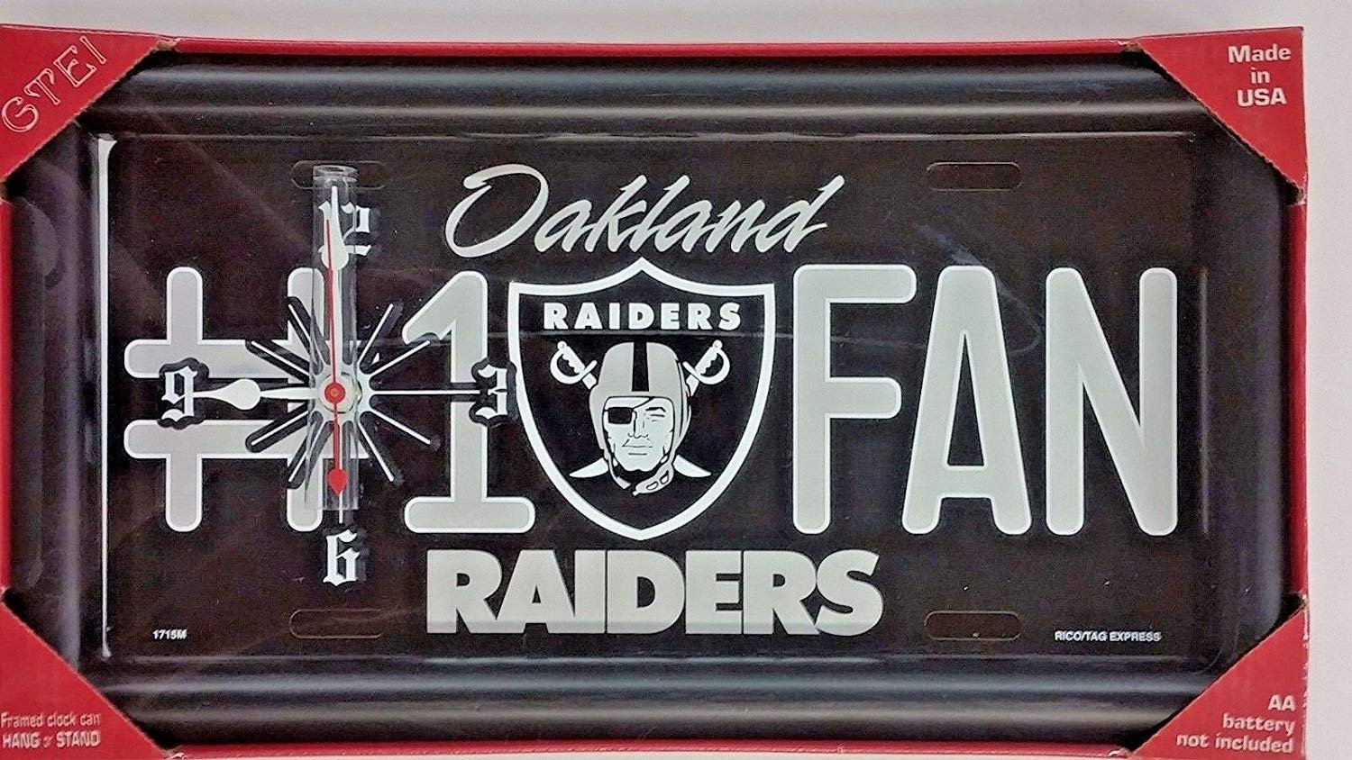 Oakland Raiders Bedroom Set Awesome Oakland Raiders 1 Fan License Plate Clock