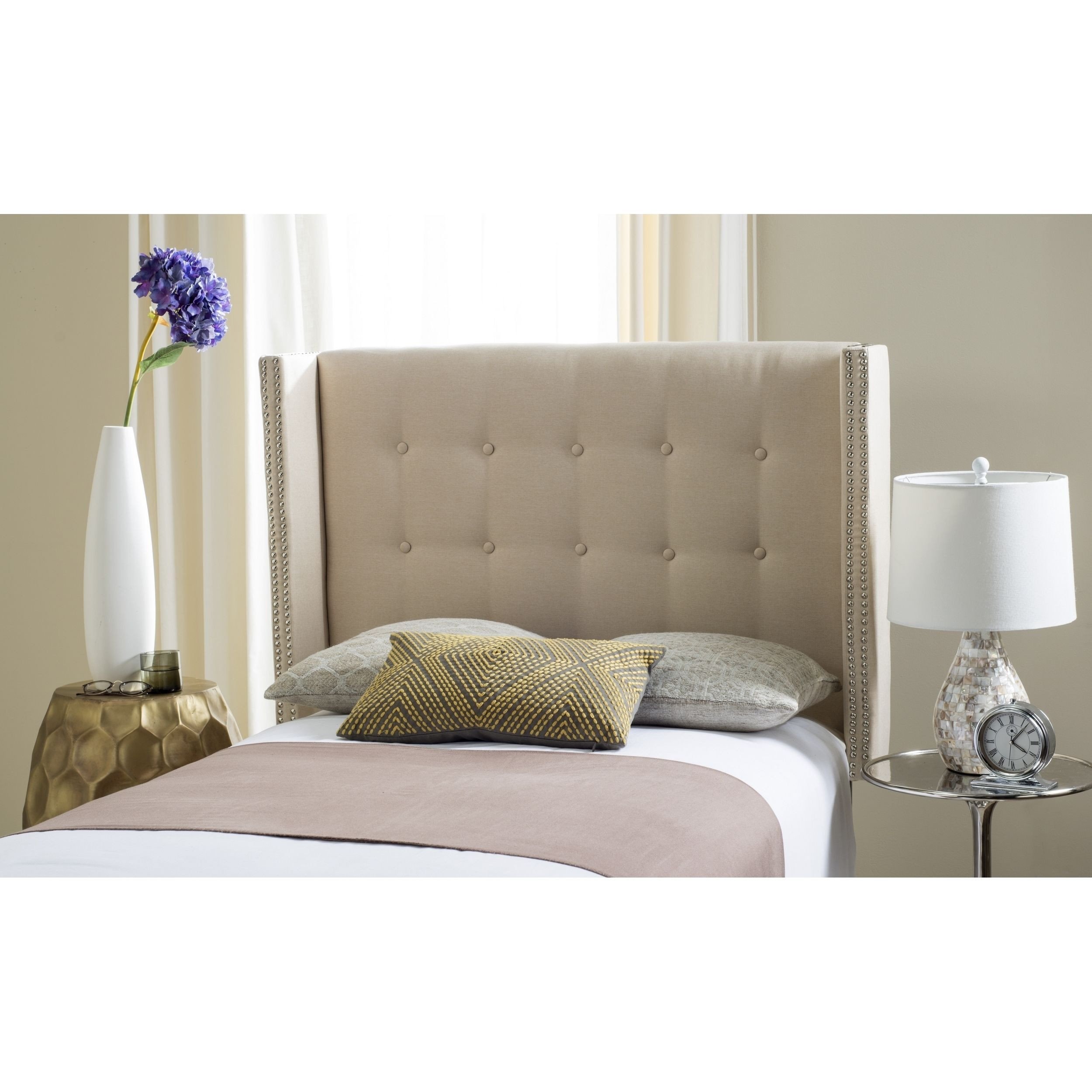 Off White Bedroom Furniture Luxury Safavieh Keegan Parchment Linen Upholstered Wingback