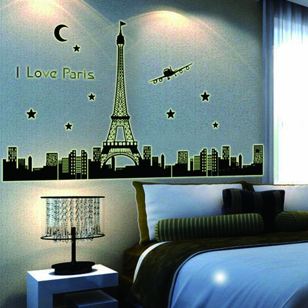 Paris Decor for Bedroom Fresh Paris Night Eiffel tower Decoration Luminous Wall Stickers Home Living Room Bedroom Decals Glow In the Dark Customized Wall Decals Damask Wall Decals