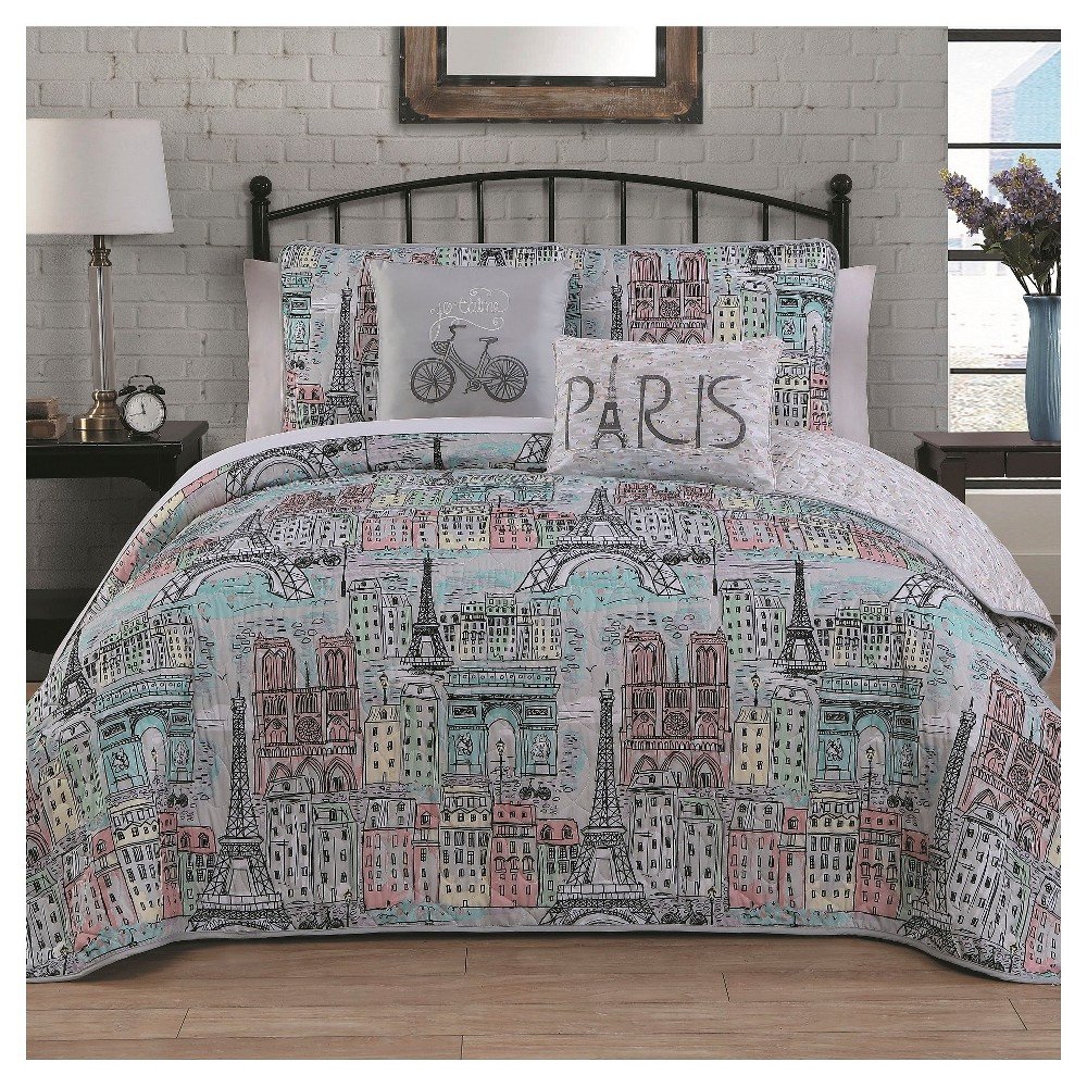 Paris themed Bedroom Set Inspirational Multicolor Jolie Quilt Set Queen 5pc Multicolored