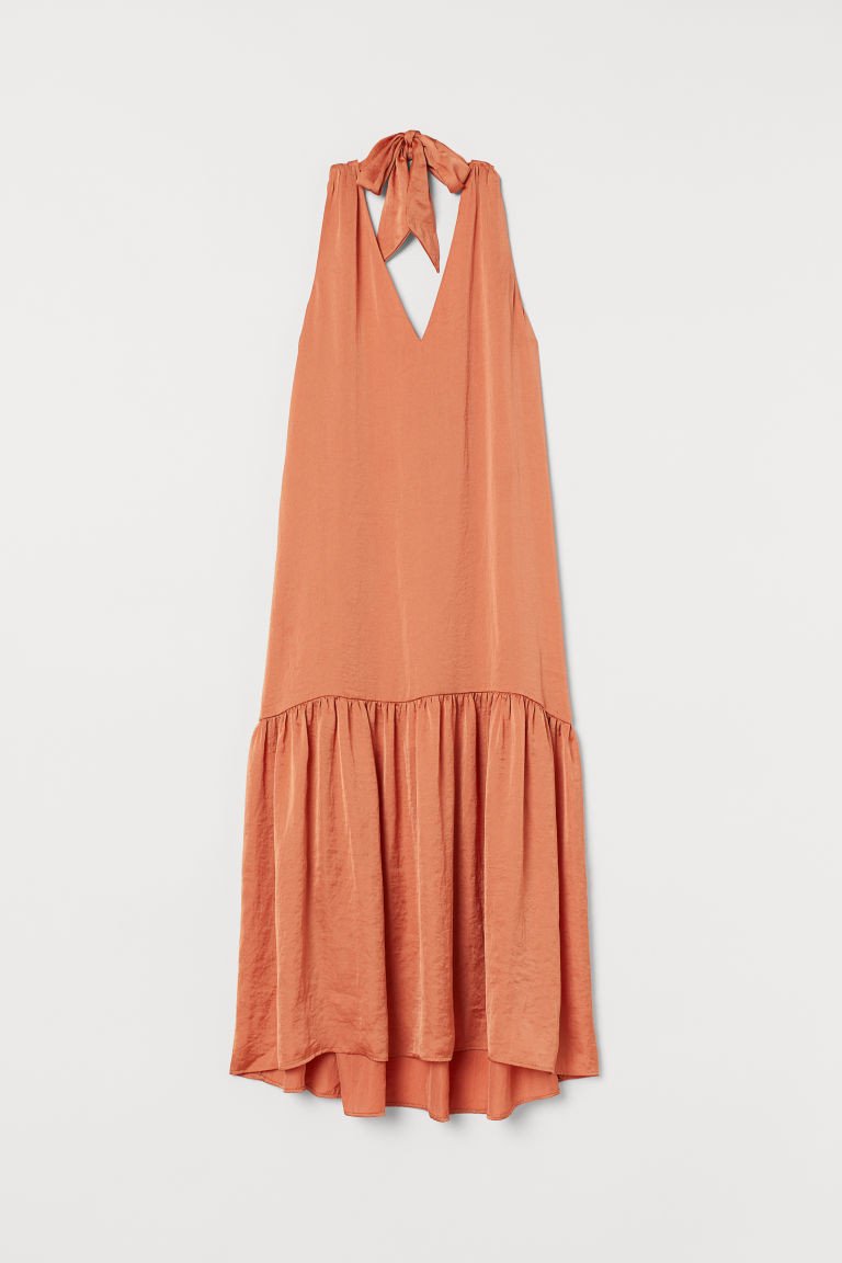 Peach Curtains for Bedroom Elegant Halterneck Dress