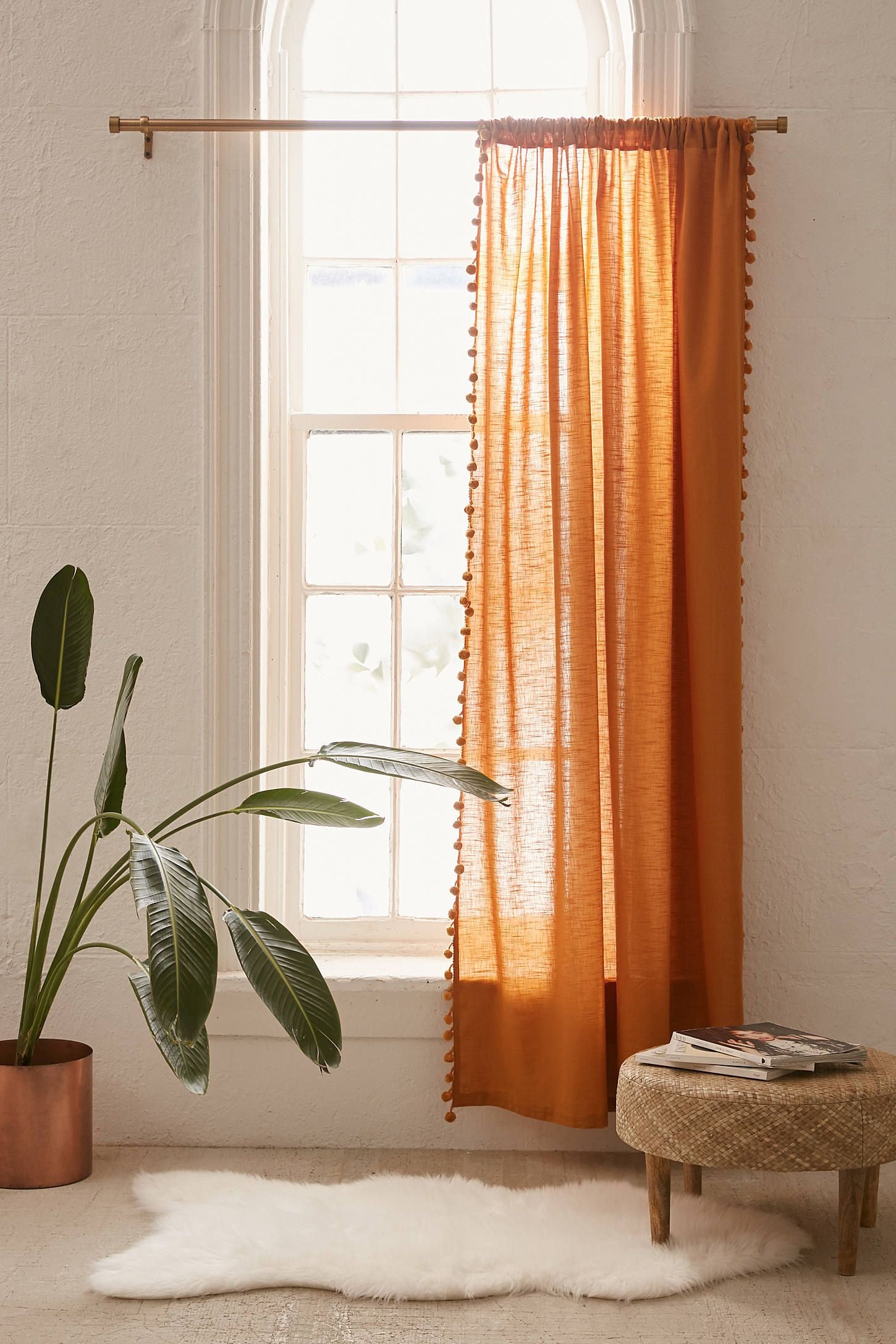 Peach Curtains for Bedroom Elegant Pompom Curtain In 2019