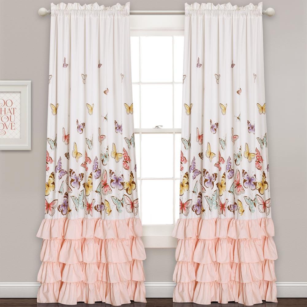 Peach Curtains for Bedroom Unique Lush Decor Flutter butterfly Juvy Window Panel Pink 84 In