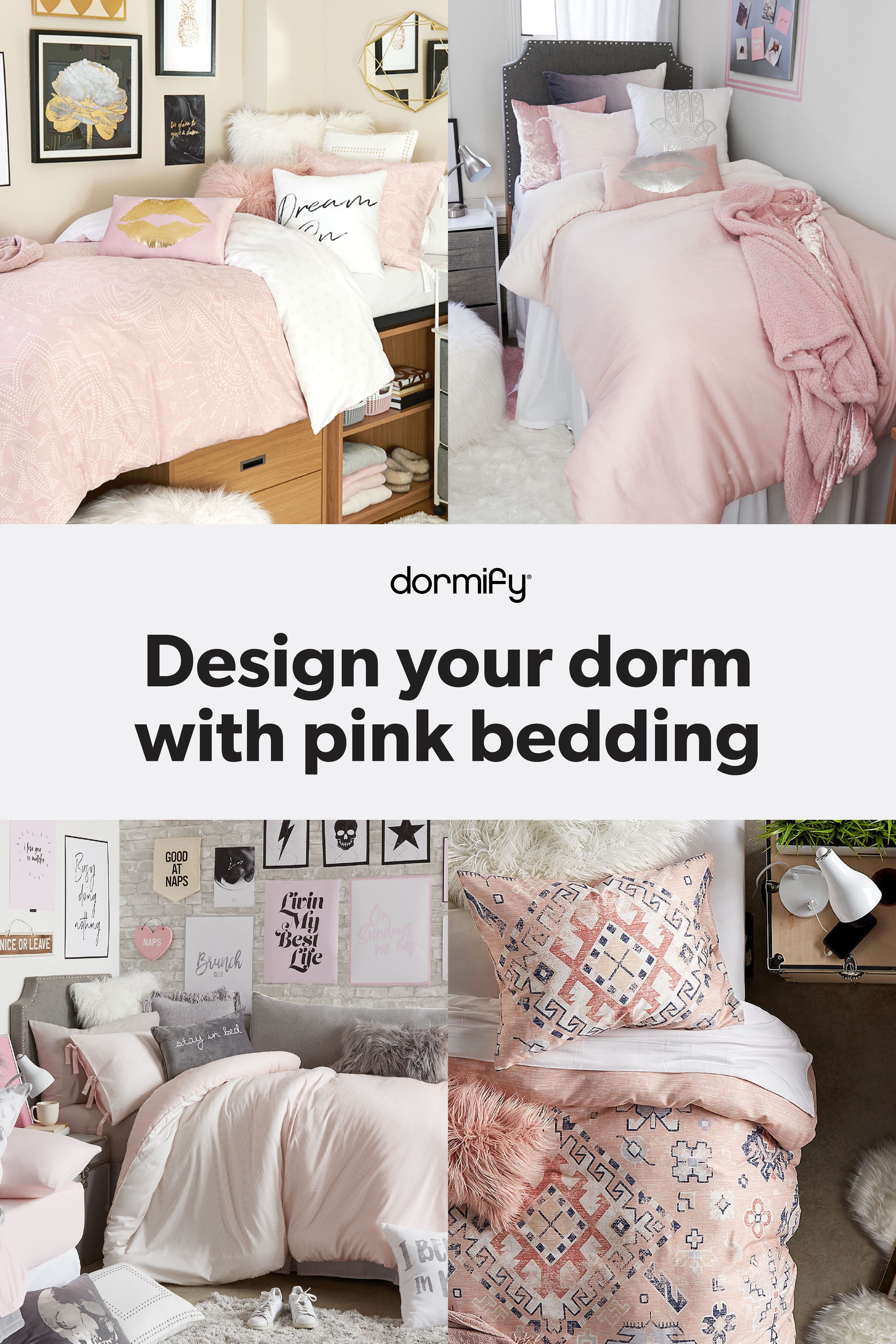 Pink and Gold Bedroom Set Awesome Styling Your Dorm with Pink Bedding Check Out Our Favorite