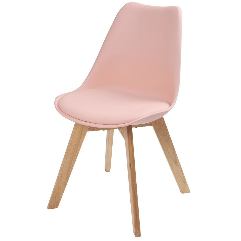 Pink Chair for Bedroom Luxury Pastel Pink Scandinavian Chair with Oak