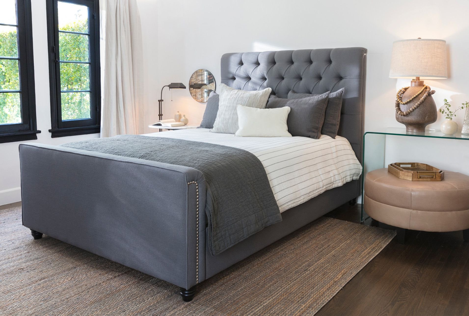 Platform Bedroom Set Queen Elegant Queen Upholstered Panel Bed Leighton Grey $595 In 2020