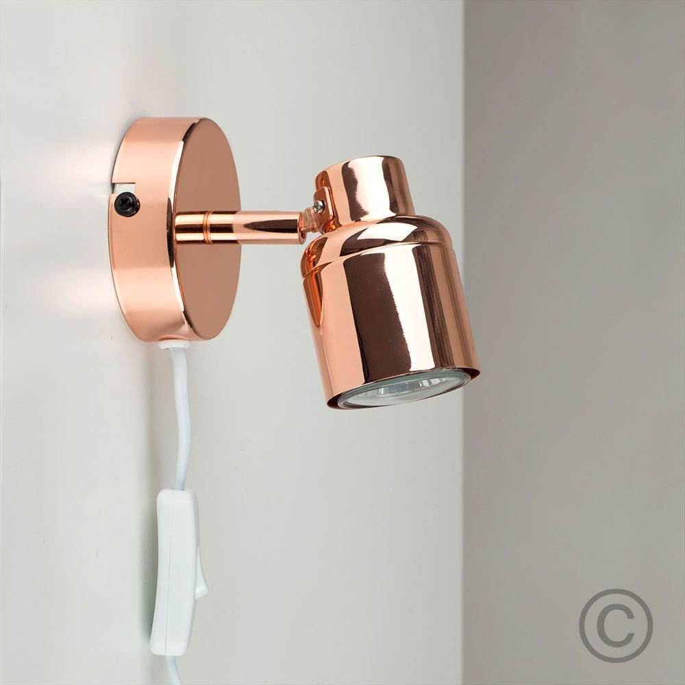 Plug In Wall Light for Bedroom New Contemporary Copper Adjustable Single Wall Light Plug In