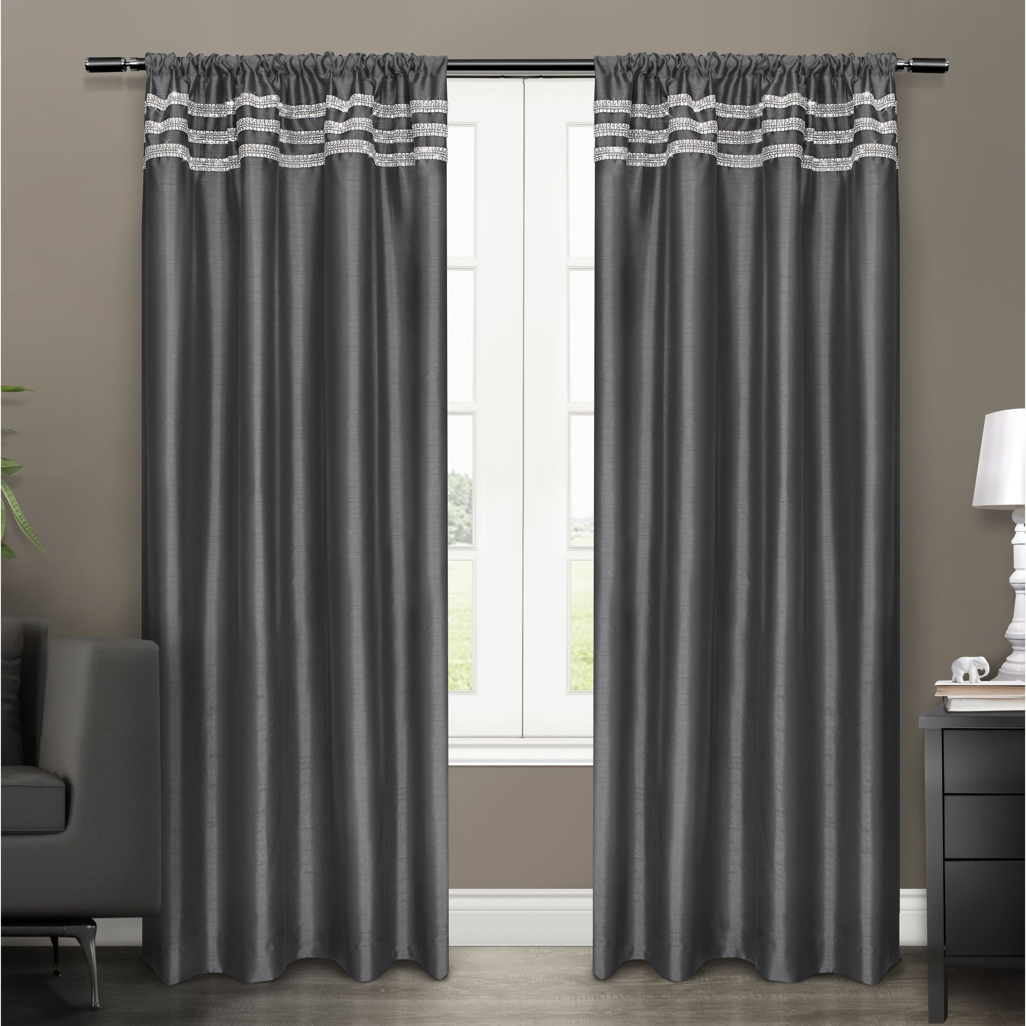 Plum Curtains for Bedroom Best Of ati Home Bling Embellished Rod Pocket top Curtain Panel Pair