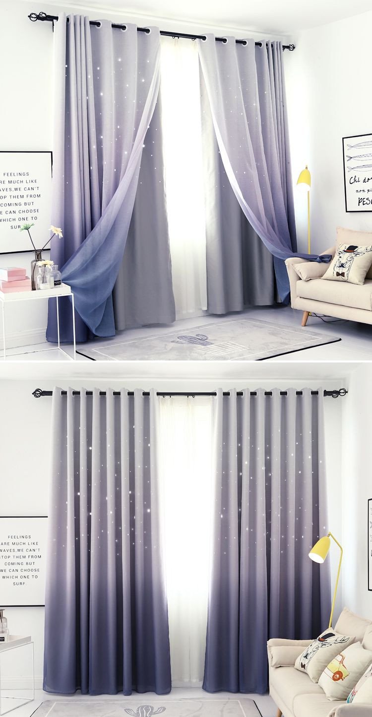 Plum Curtains for Bedroom Elegant Stars Block Out Curtains In Grey Purple In 2019