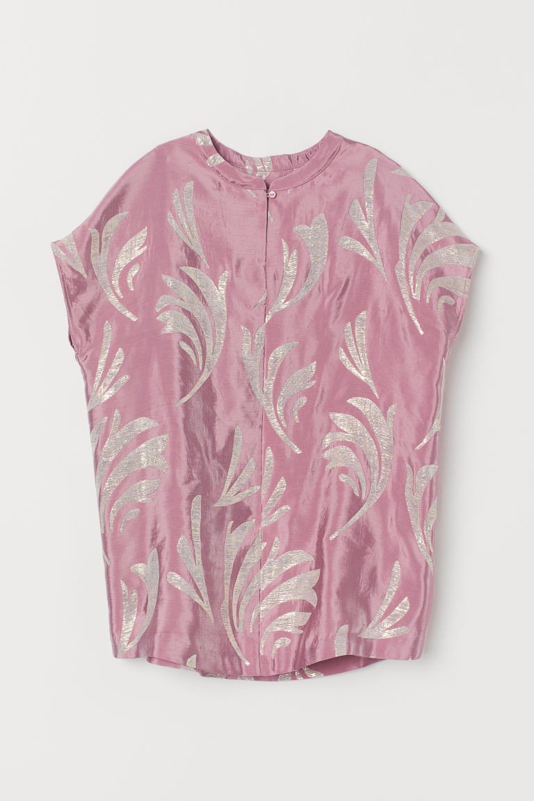 Purple and Silver Bedroom Fresh Jacquard Patterned Tunic