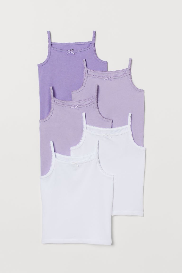 Purple and White Bedroom Fresh 5 Pack Jersey Tank tops