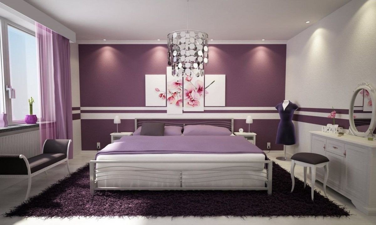 Purple and White Bedroom New Interesting Wall Painting Designs Google Search