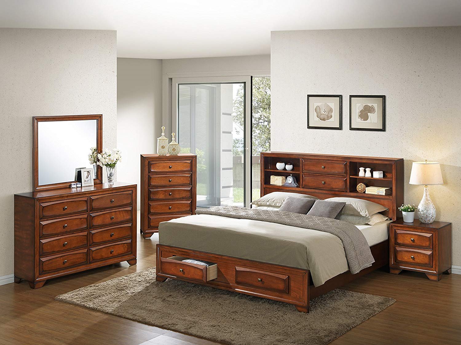 Queen Bedroom Set with Storage Drawers New Roundhill Furniture asger Wood Room Set Queen Storage Bed Dresser Mirror Night Stand Chest