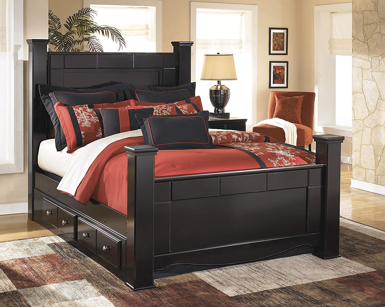 Queen Poster Bedroom Set Fresh Amazon Shanty Contemporary Black Bedroom Set Queen