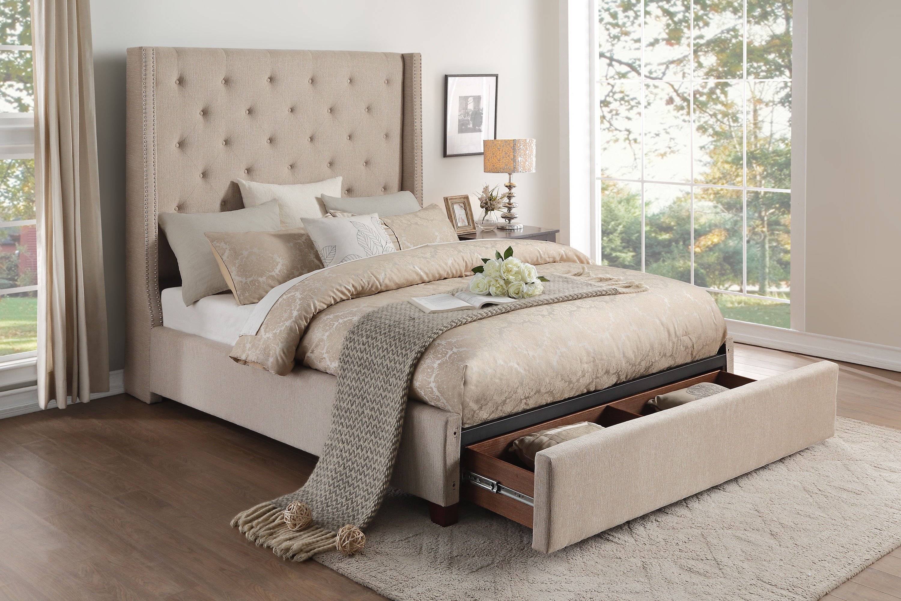 Queen Size Bedroom Suit Best Of Home Elegance Fairborn Beige Queen Storage Bed