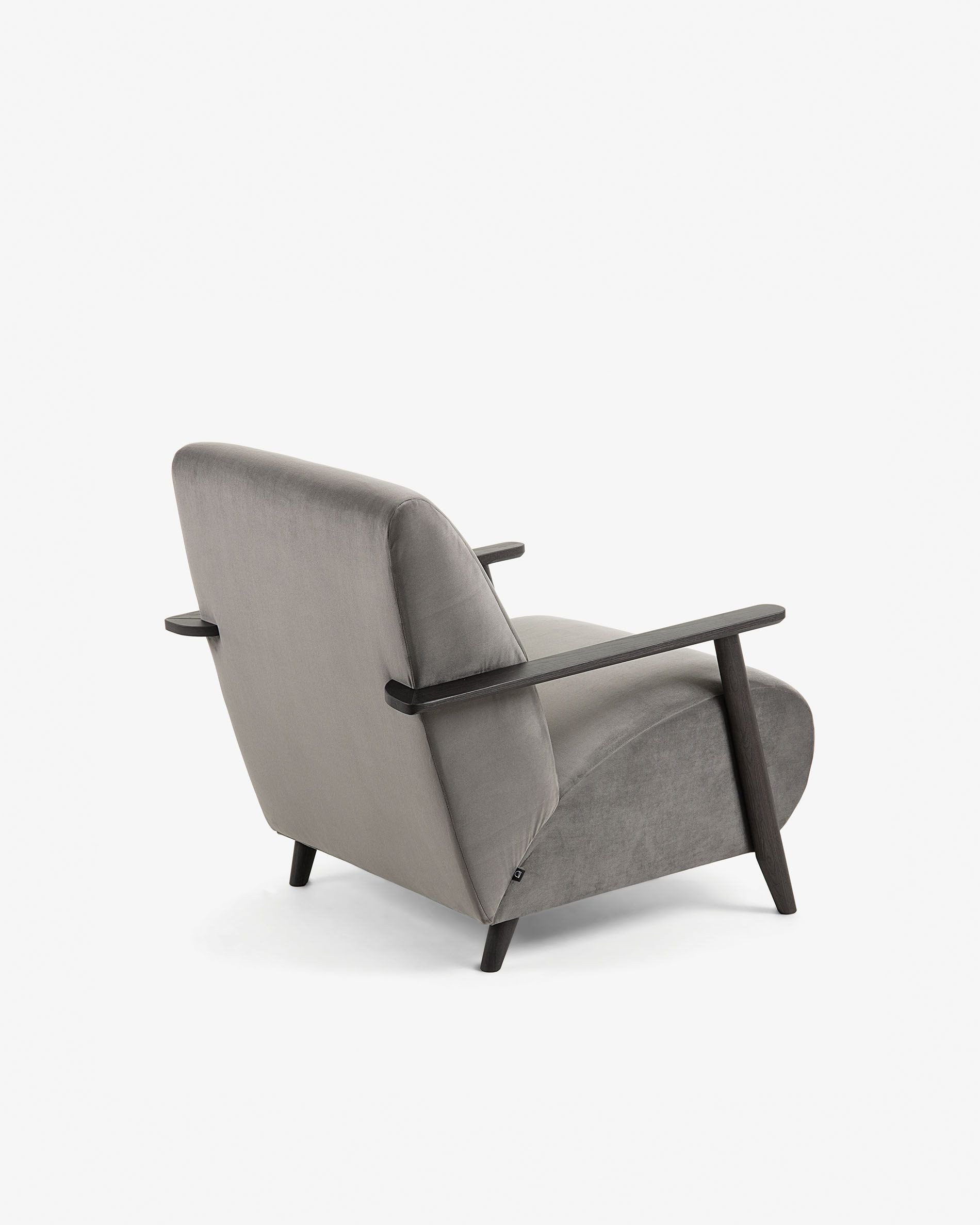 Reading Chair for Bedroom Elegant Grey Velvet Meghan Armchair