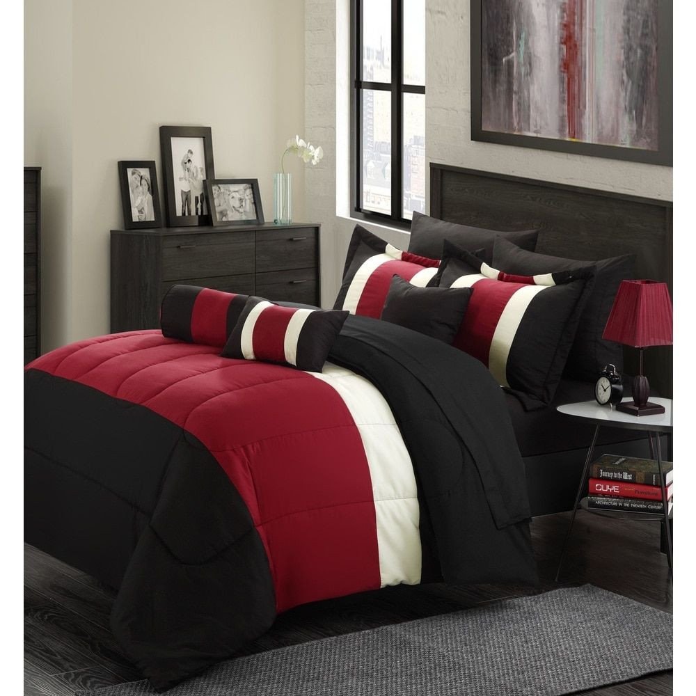 Red and Black Bedroom Set Unique Chic Home Serenity 10 Piece forter Set with Sheets