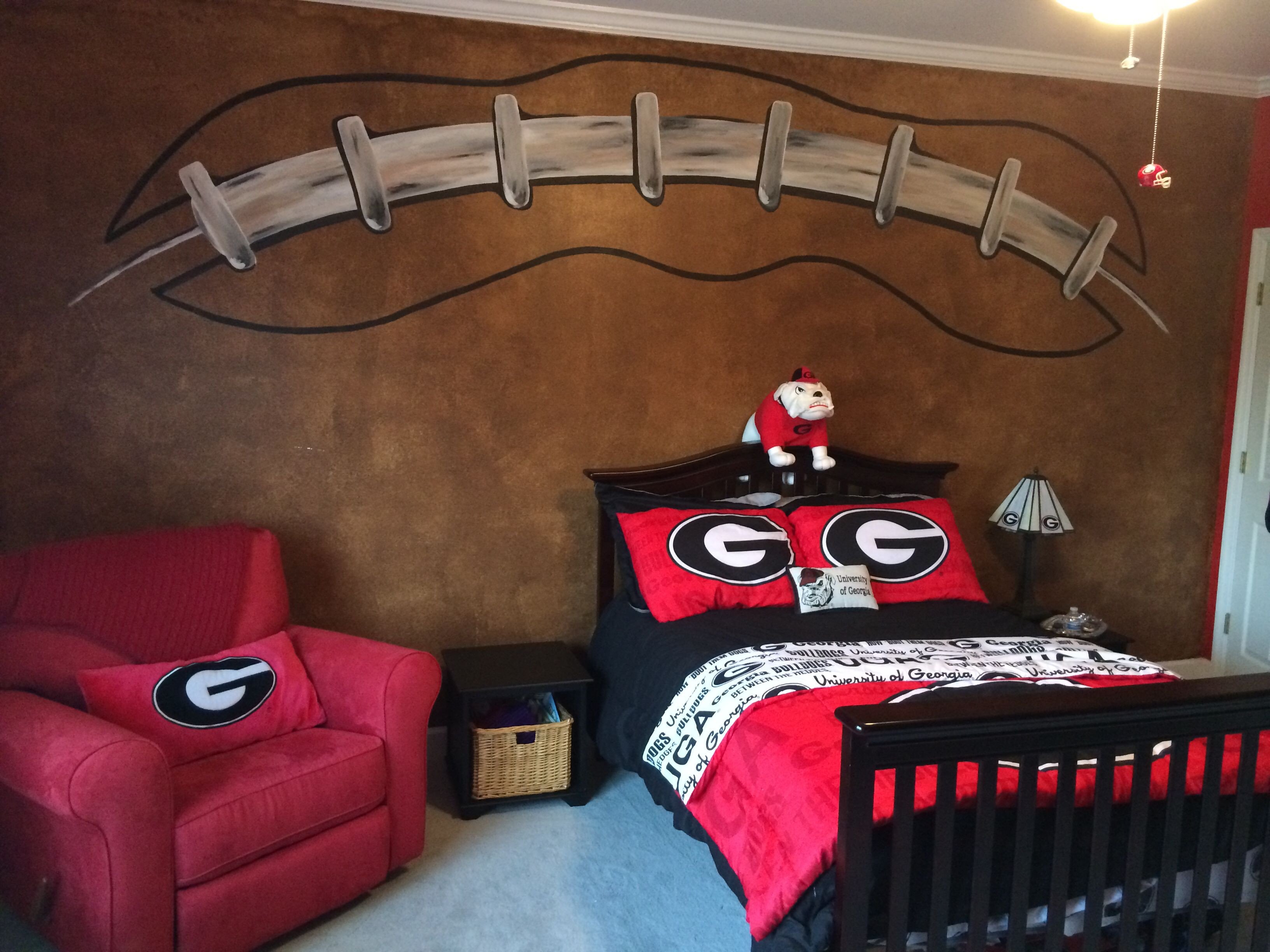 Red and Brown Bedroom Best Of Football Wall Georgia Bulldogs Room