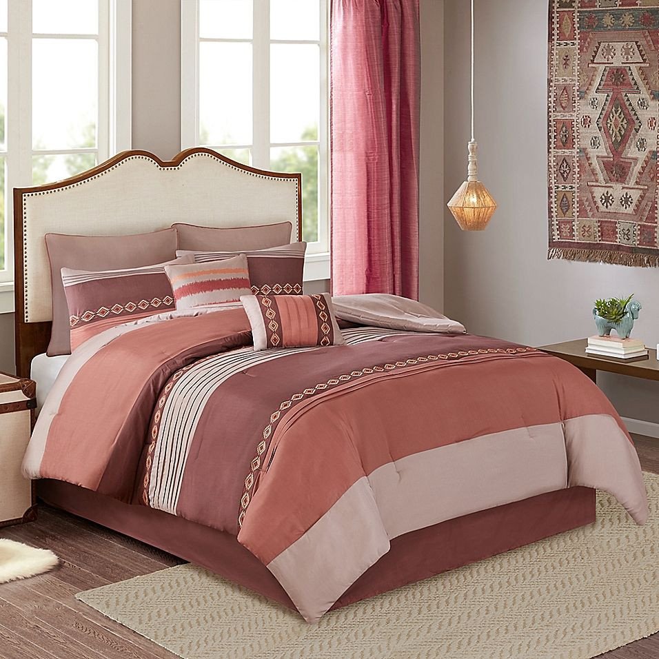 Red and Brown Bedroom Fresh Rainer 8 Piece California King forter Set In Red