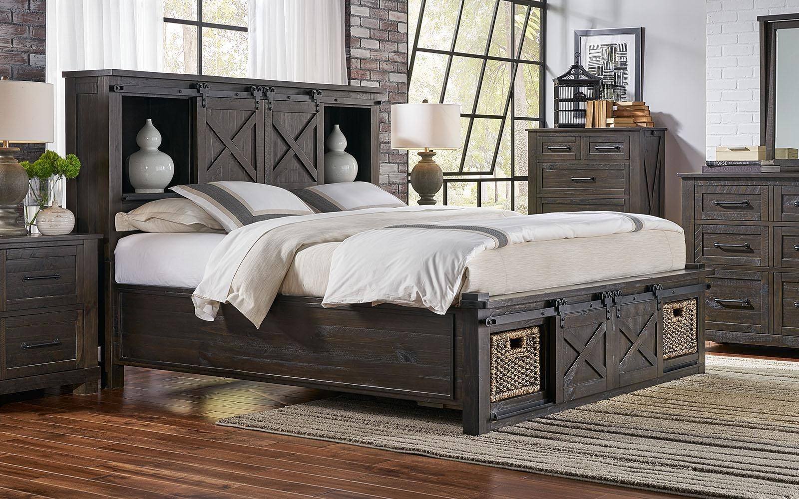 Rustic King Bedroom Set Awesome Rustic Queen Rotating Storage Bedroom Set 5pcs Suvcl5032 A