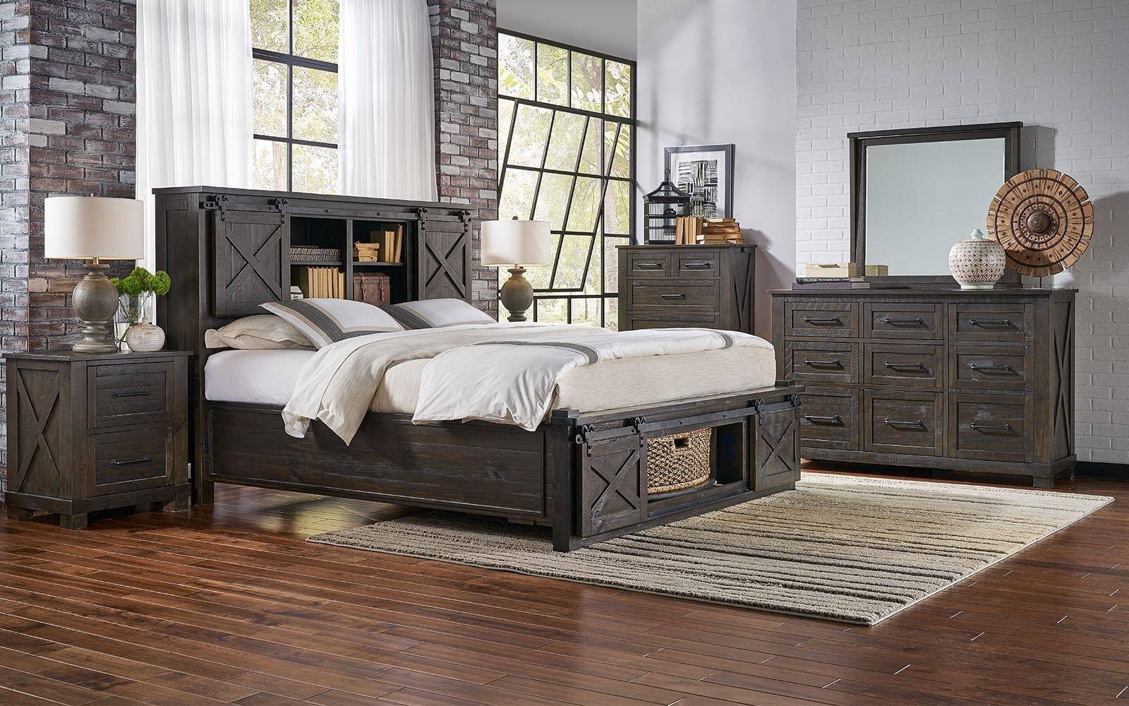 Rustic Pine Bedroom Furniture Lovely Rustic Queen Rotating Storage Bedroom Set 5pcs Suvcl5032 A