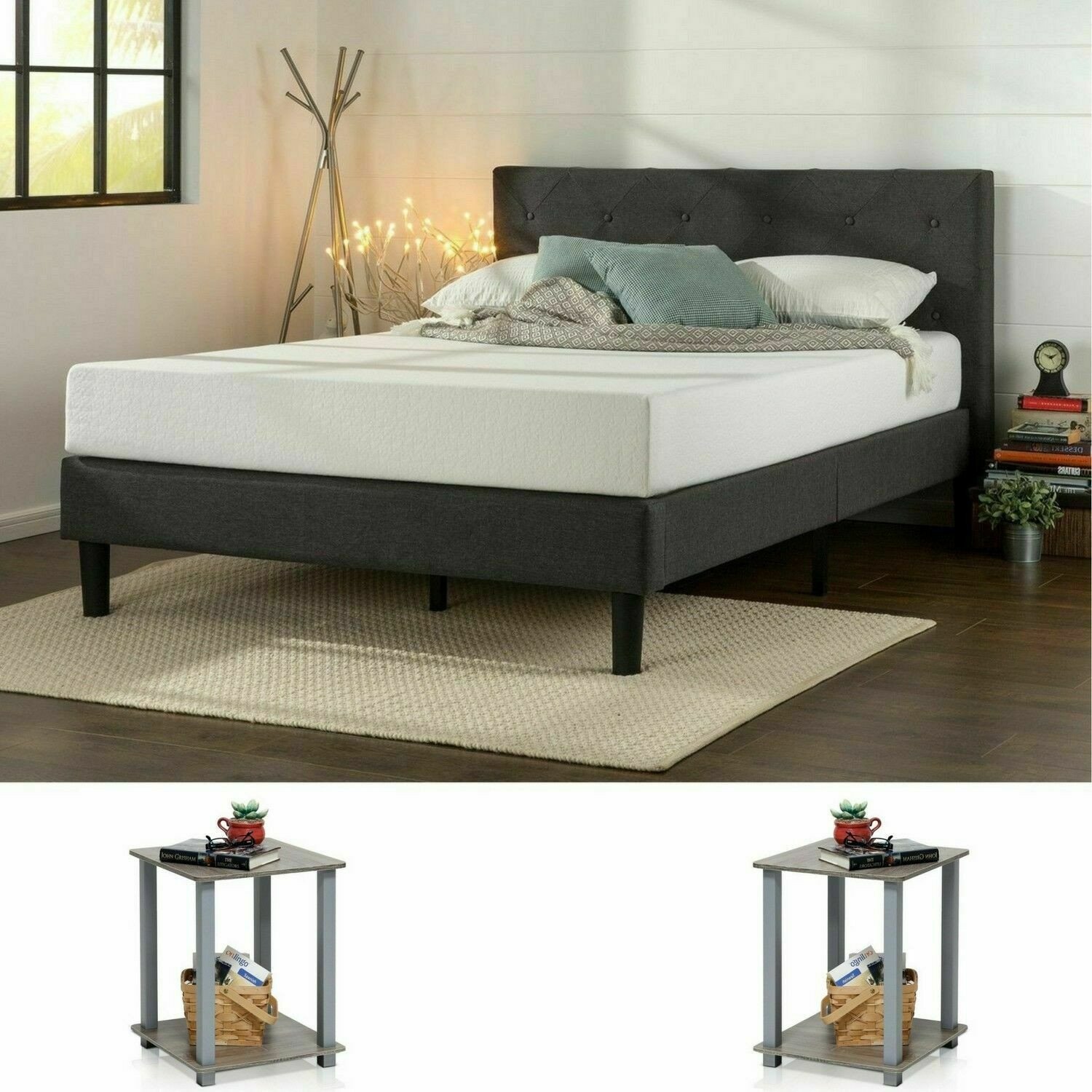 Rustic Queen Bedroom Set Lovely Bedroom Set Queen Size Modern Design Furniture 2 Nightstand Tables Grey 3 Pieces