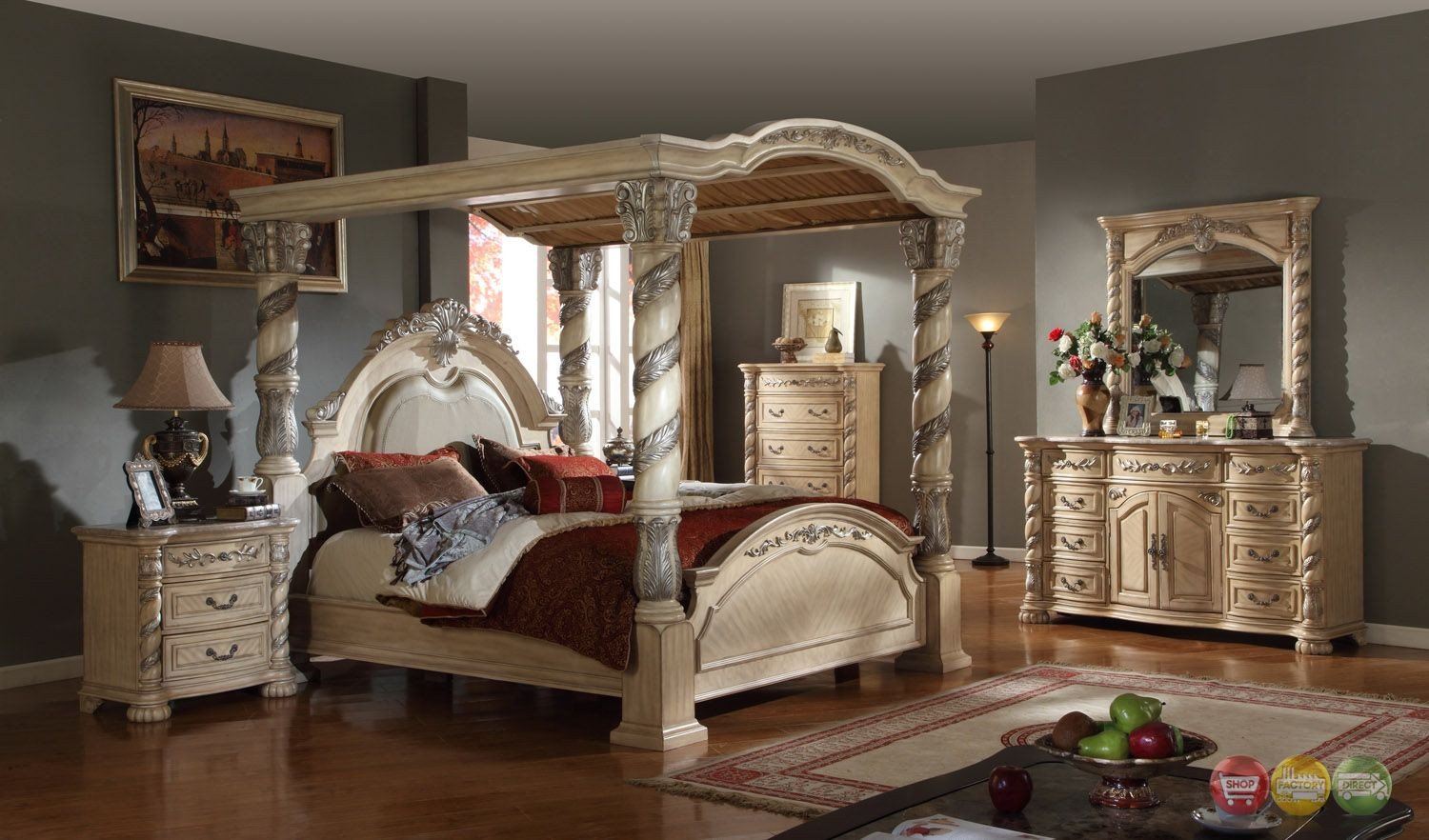 San Mateo Bedroom Set Fresh Castillo De Cullera Canopy Bedroom Collection Antique White