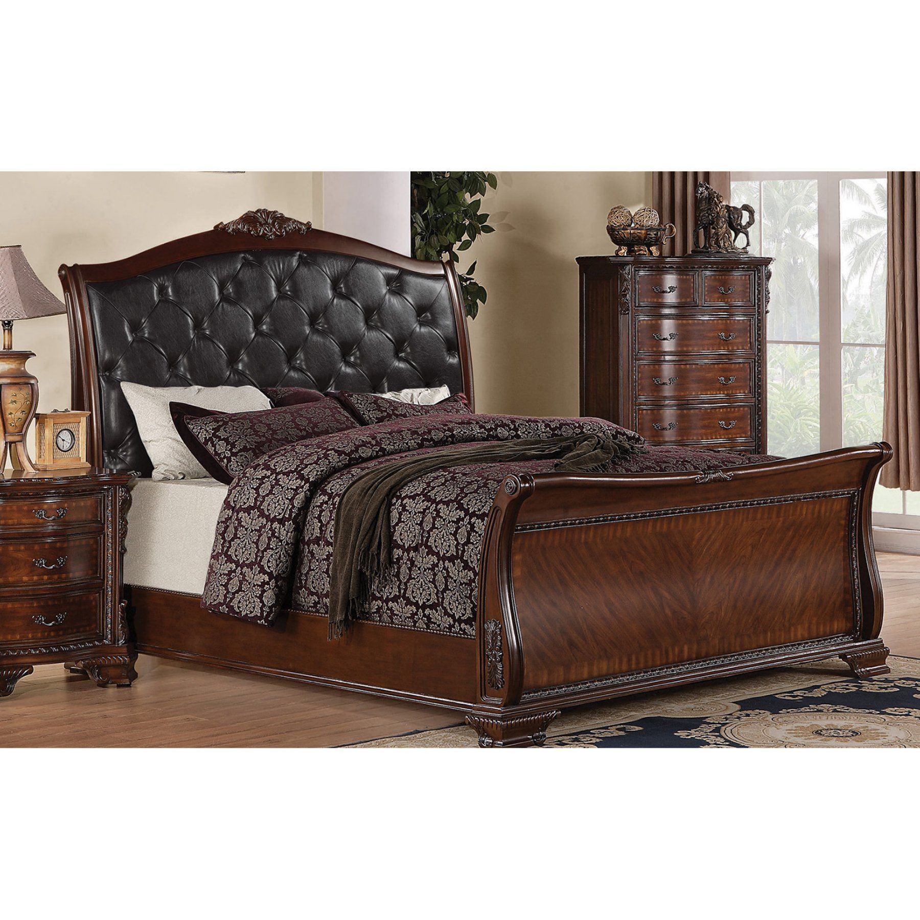 San Mateo Bedroom Set Luxury Coaster Furniture Maddison Tufted Upholstered Sleigh Bed