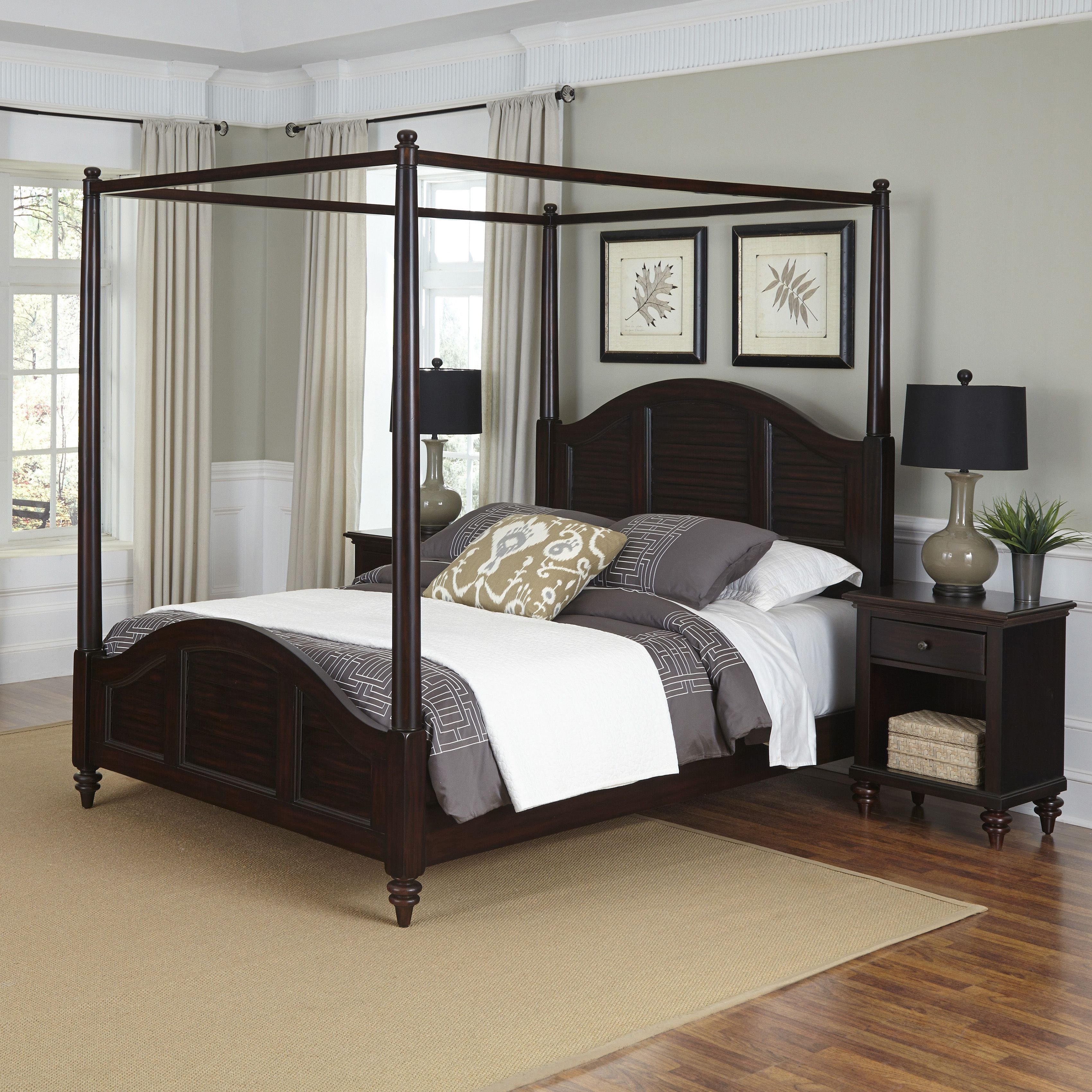 Sears Furniture Bedroom Set Best Of Home Styles Bermuda Queen Canopy Bed and Two Night Stands