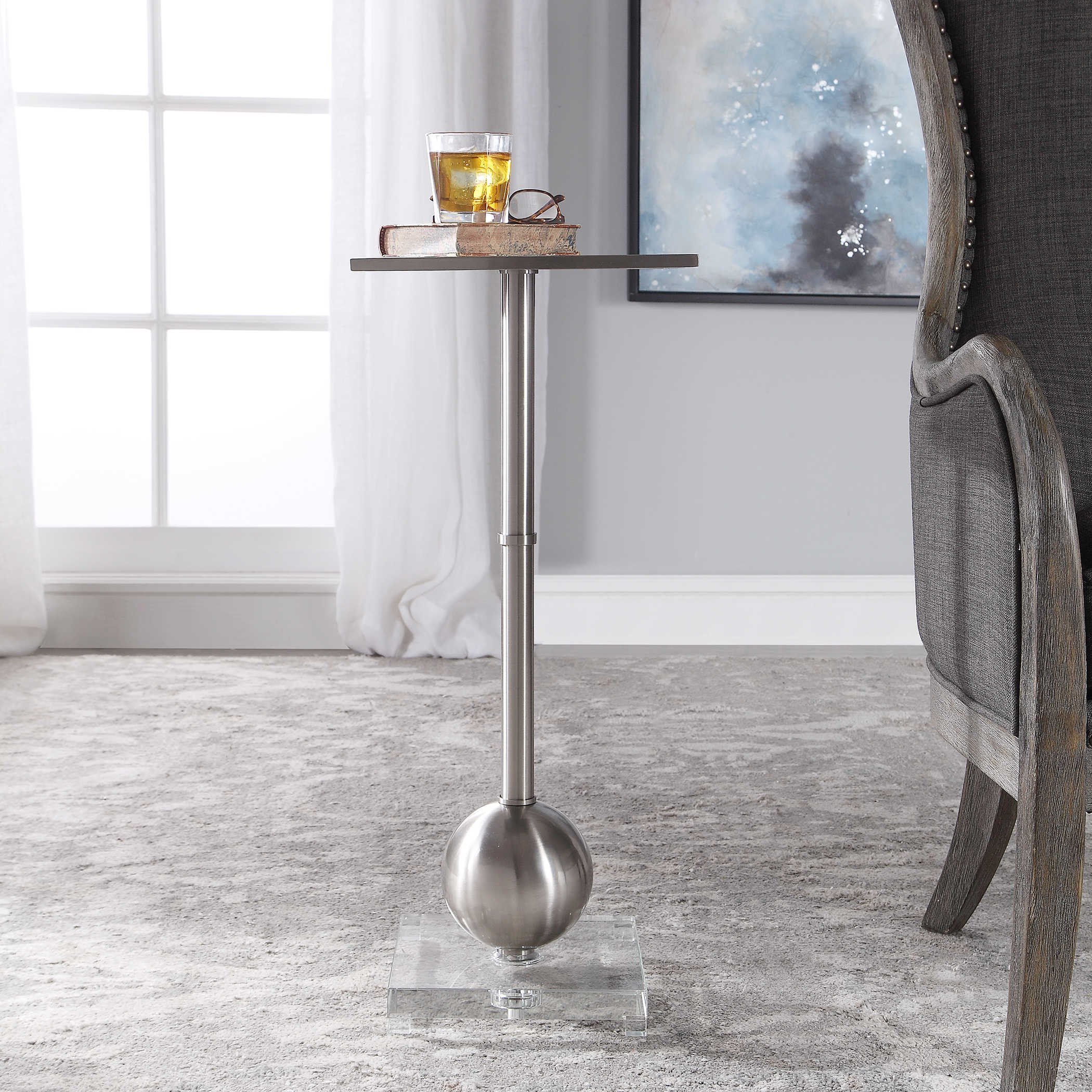 Side Table for Bedroom Unique Laton Accent Table Silver