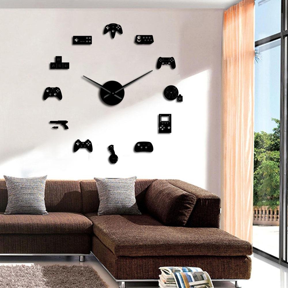 Signs for Bedroom Walls Luxury Game Controller Video Diy Giant Wall Clock Game Joysticks Stickers Gamer Wall Art Video Gaming Signs Boy Bedroom Game Room Decor Y Clock