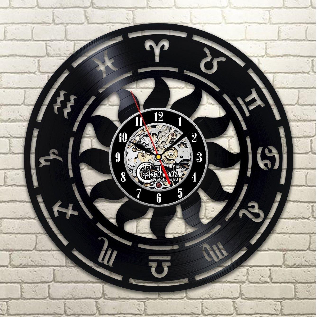 Signs for Bedroom Walls Unique Diy Gift for Zodiac Vinyl Wall Clock Nursery Bedroom Decor Room Art Signs Decorations Birthday Gifts for Horoscope ornament Sign Wall Clock for