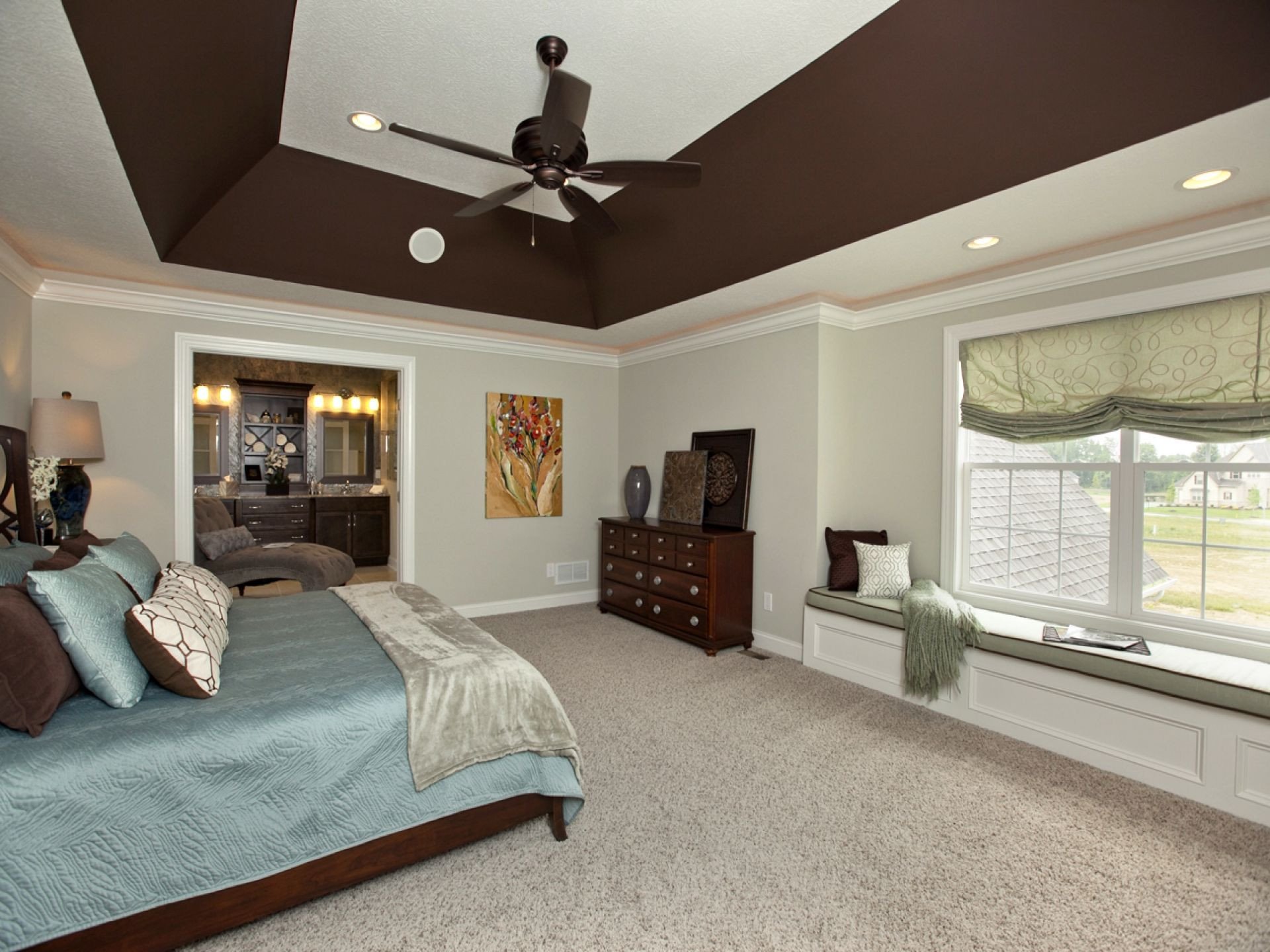 Sloped Ceiling Bedroom Ideas Luxury Deep Angled Tray Ceiling In Master Bedroom 3 Pillar Homes