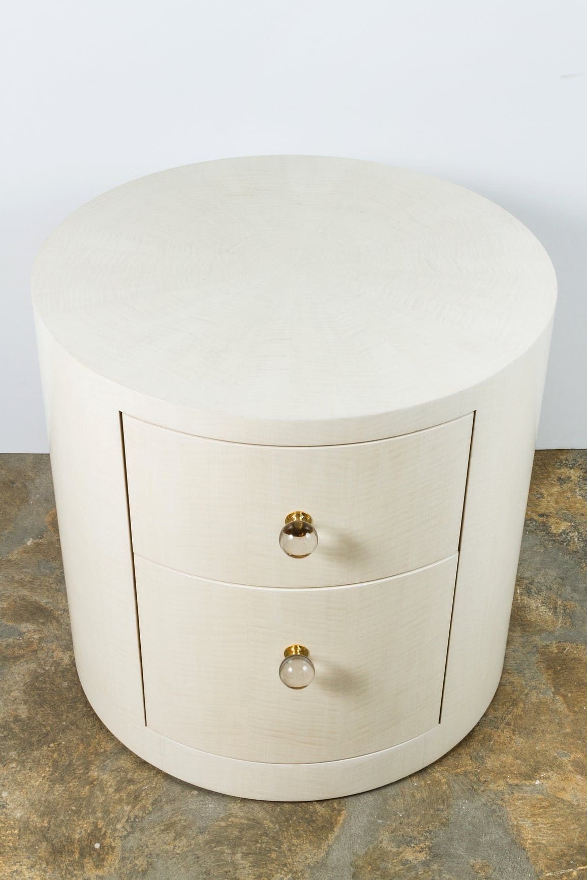 Small Bedroom Side Tables New Italian Inspired 1970s Style Round Nightstand