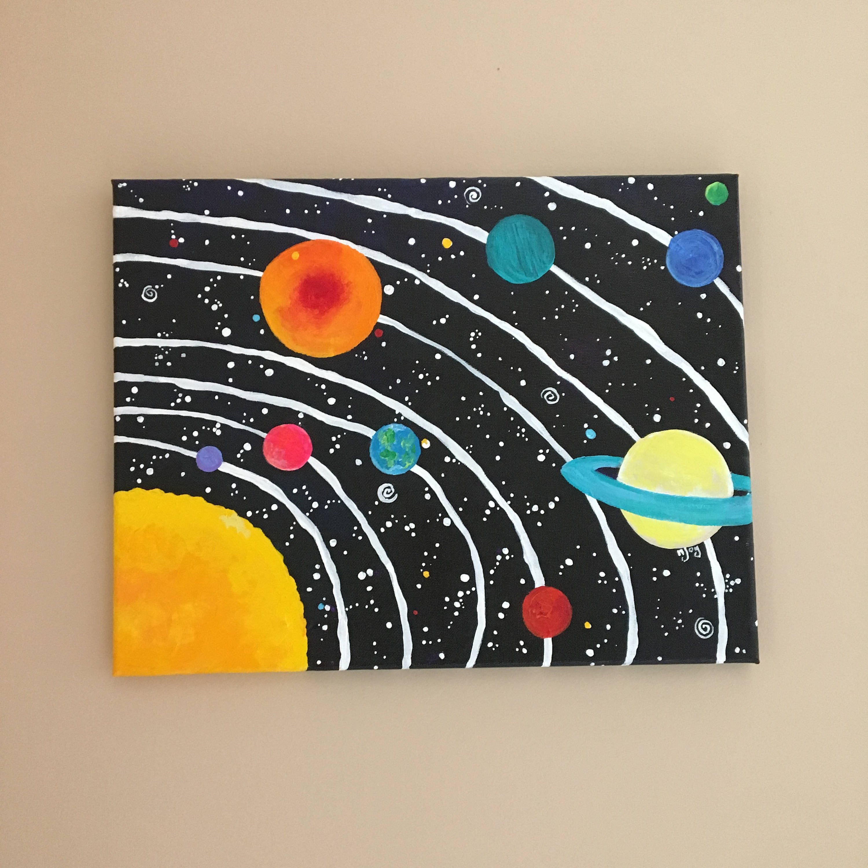 Solar System Bedroom Decor Lovely Space Art for Kids Room solar System No 11 14x11 Inch Acrylic Space Painting for Space themed Childrens Room or Baby Nursery Decor