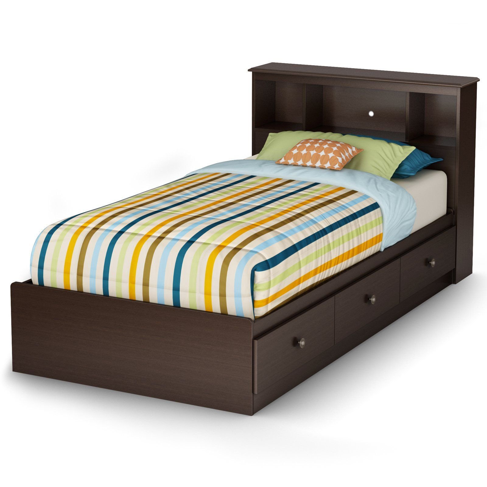 South Shore Bedroom Set Lovely south Shore Zach Collection Twin Bookcase Bed Chocolate