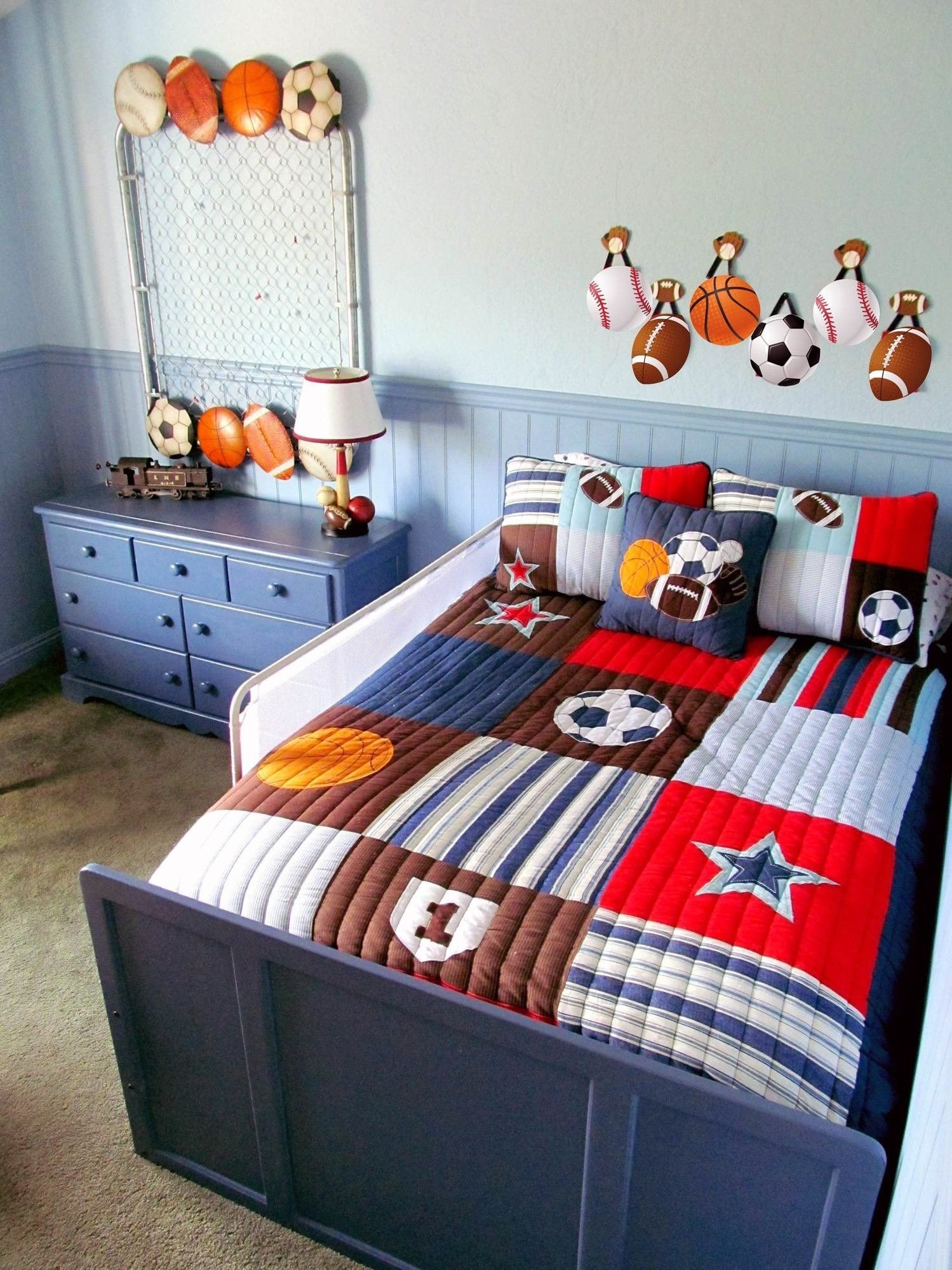 Sports Bedroom Decorating Ideas Elegant A Red &amp; Blue “big Boy” Sports Room